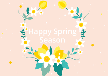 Free Vector Spring Flower Wreath - vector gratuit #426681 