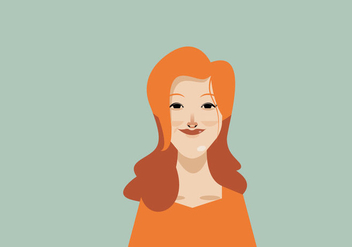 Headshot of Smiling Women With Orange Dress Vector - Free vector #426721
