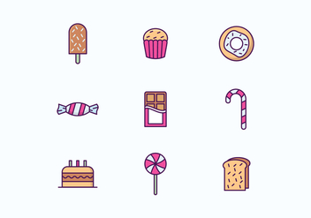 Sweets and Cakes Icon Set - Free vector #426851