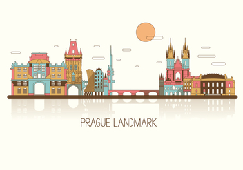 Prague Colorful Skyline Vector - vector gratuit #427211 