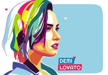 Demi Lovato Vector Popart portrait - Free vector #427231