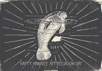 Vintage Manatee Appreciation Day Illustration - vector gratuit #427281 