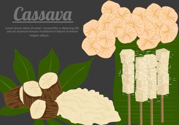 Cassava Root With Cassava Food Vectors - Kostenloses vector #427341