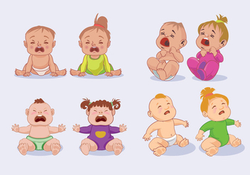 Little Baby Boy and Baby Girls Crying - Kostenloses vector #427451