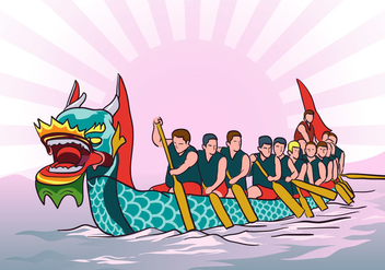 Dragon Boat Race Background Vector - Free vector #427641