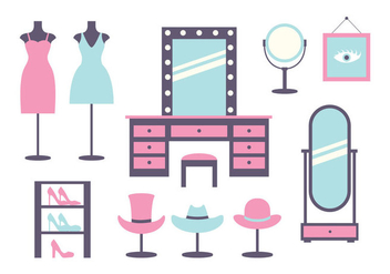 Pink and Blue Dressing Room Icons - vector #427811 gratis