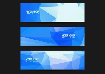 Free Vector Blue Polygonal Headers set - vector #428051 gratis