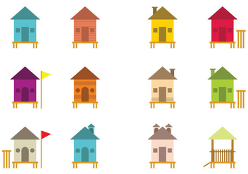Various Vector Shack Icons - Free vector #428111