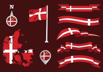 Danish Flag Set Free Vector - бесплатный vector #428161