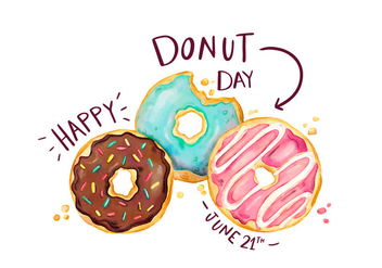 Cute Donuts Set With Lettering To Donut Day - Free vector #428281