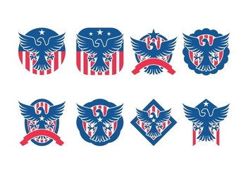 Eagle Seal Badge Vector Pack - Free vector #428331