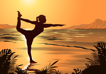 Yoga on the Playa Vector - vector gratuit #428571 