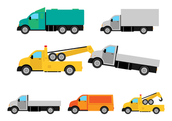 Flat Camion Truck Vector Set - vector #428581 gratis
