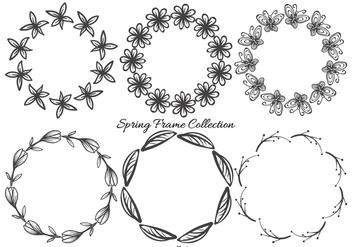 Cute Sketchy Spring Frames Collection - Free vector #428621