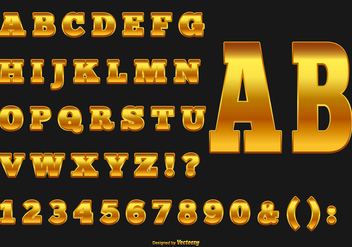 Elegant Gold Alphabet Collection - vector gratuit #428631 