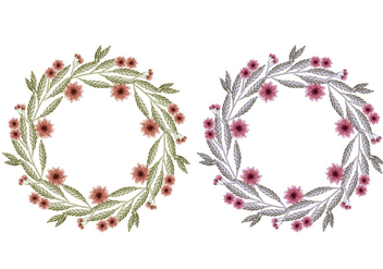 Vector Hand Drawn Floral Wreaths - vector gratuit #428971 