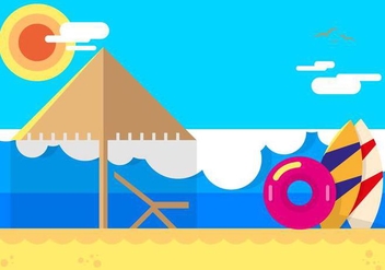 Playa Beach Flat Illustration - vector gratuit #429001 