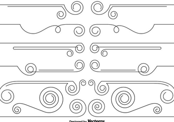 Vector Set Of Curly Dividers - vector gratuit #429021 