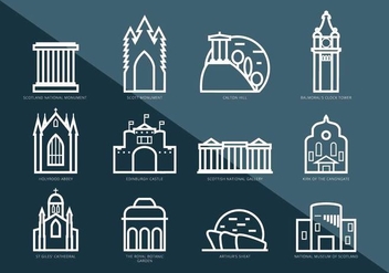 Vector Pictograms of Interesting Places in Edinburgh - Free vector #429041