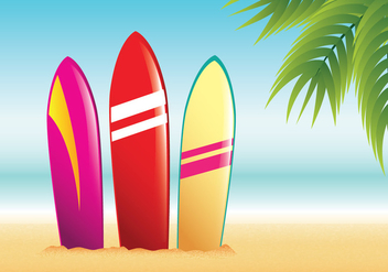 Surfboard Summer Beach Vector - бесплатный vector #429051