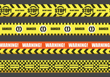 Red and Yellow Warning Tape Vectors - vector gratuit #429071 