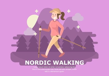 Nordic Walking Background - vector gratuit #429211 