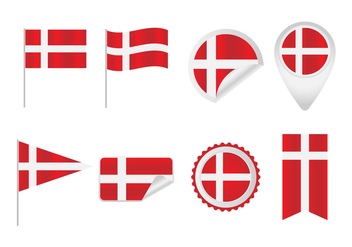 Free Danish Flag Vectors - бесплатный vector #429281