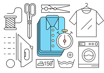 Free Linear Style Laundry Icons - vector gratuit #429361 