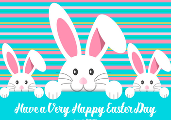 Cute Easter Bunny Illustration - Free vector #429651