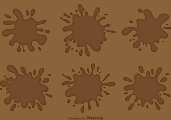 Vector Set Of Chocolate Brown Splatter - vector #429841 gratis
