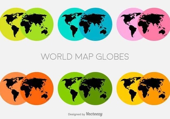 Vector Colorful World Map Icons - vector gratuit #429851 