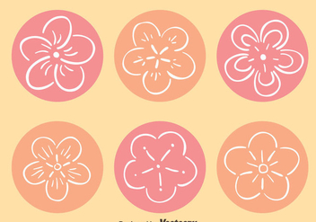 Hand Drawn Peach Blossom Vectors - Free vector #430021