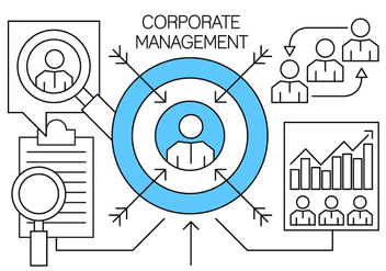 Linear Corporate Management and Business Elements - vector #430051 gratis