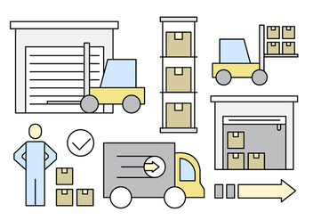 Linear Warehouse Storage Vector Elements - Free vector #430081