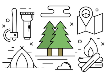 Free Linear Camping and Nature Vector Elements - Free vector #430151