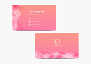 Pink Modern Name Card Template Vector - бесплатный vector #430201