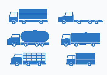 Blue Camion Vector Collection Set - vector gratuit #430211 