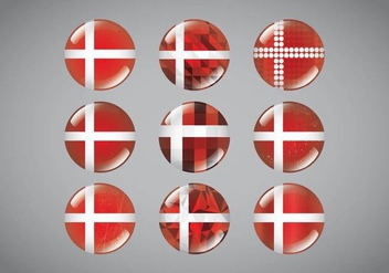 Button Pins Danish Flag - vector gratuit #430331 