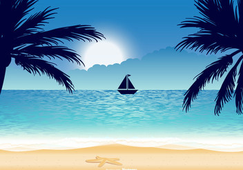 Beautiful Beach Illustration - Free vector #430471