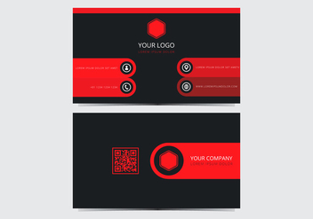 Red Stylish Business Card Template - Free vector #430601