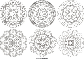 Mandala Flower Shapes Collection - vector gratuit #430621 