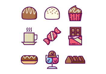 Sweet Chocolates Icon Set - vector #430651 gratis