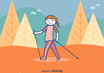 Nordic Walking Vector Illustration - бесплатный vector #430691