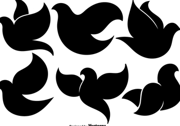 Black Dove Flat Icons Set - vector gratuit #430731 