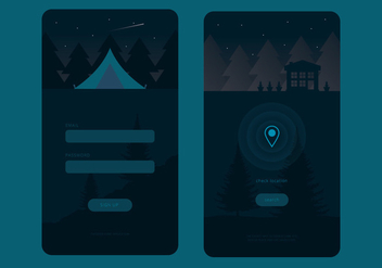 Living In the Forest Mobile UI Vectors - vector gratuit #430801 