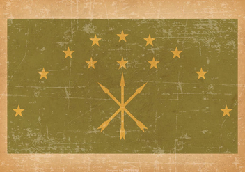 Adygea Flag on Old Grunge Style Background - Free vector #430841