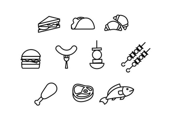 Free Food and Appetizer Linear Vectors - Free vector #430971