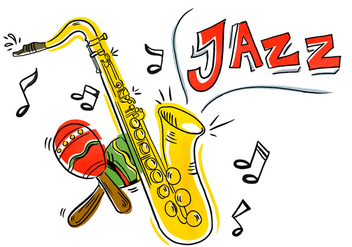 Colorful Iliustration Jazz Saxophone And Maracas - Kostenloses vector #431011