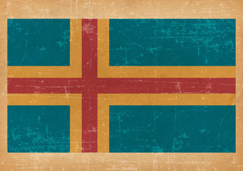 Flag of Aland on Grunge Background - Kostenloses vector #431191