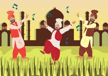 Bhangra Dance in Savana - vector gratuit #431671 